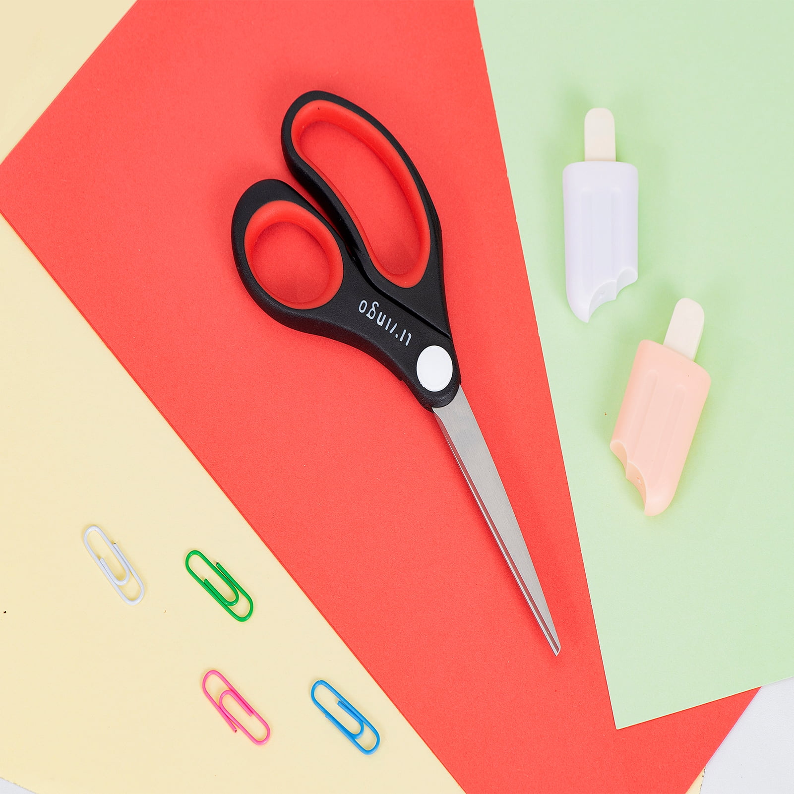LIVINGO 4-Piece Scissors Set for Home, Office, Kitchen and Crafting, Stainless Steel Blades, Comfort Grip Handles