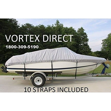 VORTEX HEAVY DUTY VHULL FISH SKI RUNABOUT COVER FOR 14 15 16' BOAT, BEST AVAILABLE COVER