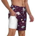 thumbnail image 3 of Goofa Space Dinosaur Printed Men's Swim Trunks Board Shorts Quick Dry Mens Swimming Trunks with Compression Liner,Breathable Fit Hawaii Beach Shorts-3X-Large, 3 of 9