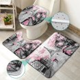 thumbnail image 3 of Blue 4 Pcs Shower Curtain Sets with Rugs, Flower Butterfly Bathroom Sets with Shower Curtain and Rugs, White Bathroom Decor, 3 of 7
