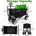 thumbnail image 4 of BEAU JARDIN Collapsible Folding Wagon Cart 460lbs Heavy Duty Foldable Garden Cart with All Terrain Beach Wheels Utility Wagon Cart for Camping Fishing Sports Shopping Black, 4 of 6
