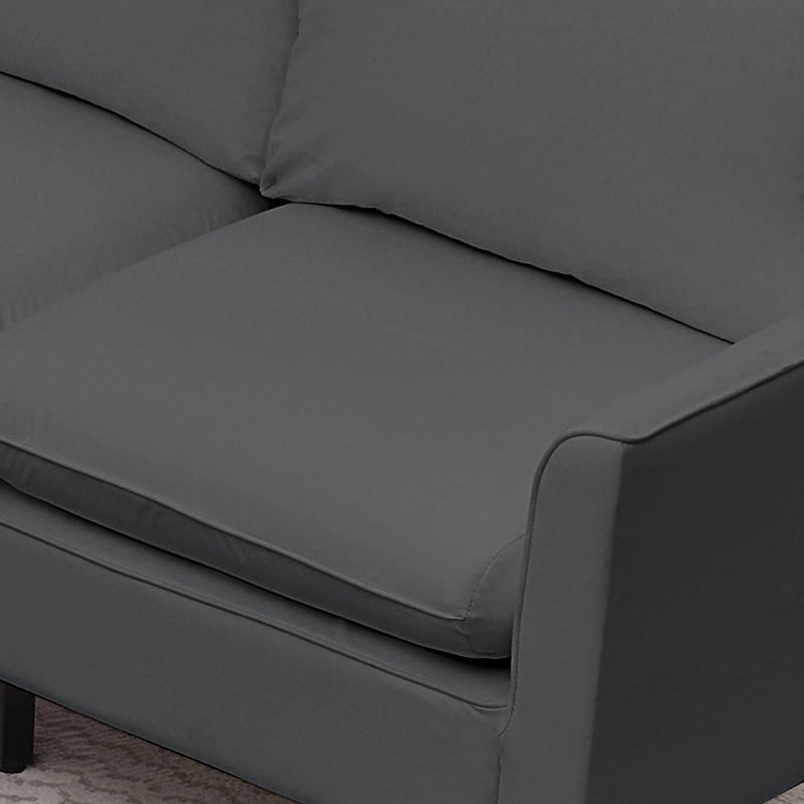 55" Small Loveseat Sofa for Small Spaces,Leather Upholstered 2-Seater Sofa Couch Single Casual Sofa Chair for Living Room Office,Light Gray