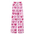 thumbnail image 3 of LWavelet Soft Fabric Heart Print Wide Leg Pants Women Valentine's Day Casual Wear Purple Pink XL, 3 of 6