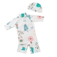 thumbnail image 3 of Cowsor 1-7Years Unisex Kids One Piece Swimsuit White Floral Print Hooded Long Sleeve UV Protection Comfortable Swimwear for Beach Pool, 3 of 6