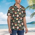 thumbnail image 3 of Vsdgher Dragon With Hohoho Print Men's Hawaiian Shirts Button Down Tropical Holiday Beach Shirts Vacation Clothes,Medium, 3 of 7