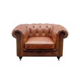 thumbnail image 3 of Pasargad Home Genuine Leather Chester Bay Tufted Chair, 3 of 5