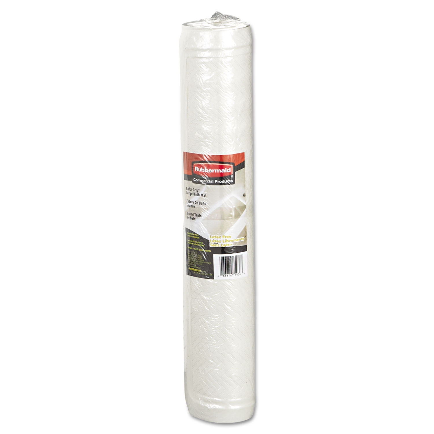 Rubbermaid Commercial Safti-Grip Latex-Free Vinyl Bath Mat 16 x 28 White 1982726