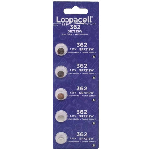 LOOPACELL 362-361 1.55v 362/361 Battery (SR721SW) Pack of 5 Batteries