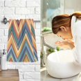 thumbnail image 7 of Yayeee 100% Cotton Hand Towels for Bathroom 16" x 28" Soft Absorbent Kitchen Towel, Orange Geometric, 7 of 7