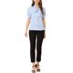 thumbnail image 2 of Blusa de trabajo de mujer INSPIRE CHIC de manga corta con cuello en V y lazo azul XL, 2 of 6