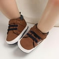 thumbnail image 3 of Baby Shoes Boys Girls Infant Sneakers Non-Slip Rubber Sole Toddler Crib First Walker Shoes 0-18M (Brown), 3 of 6
