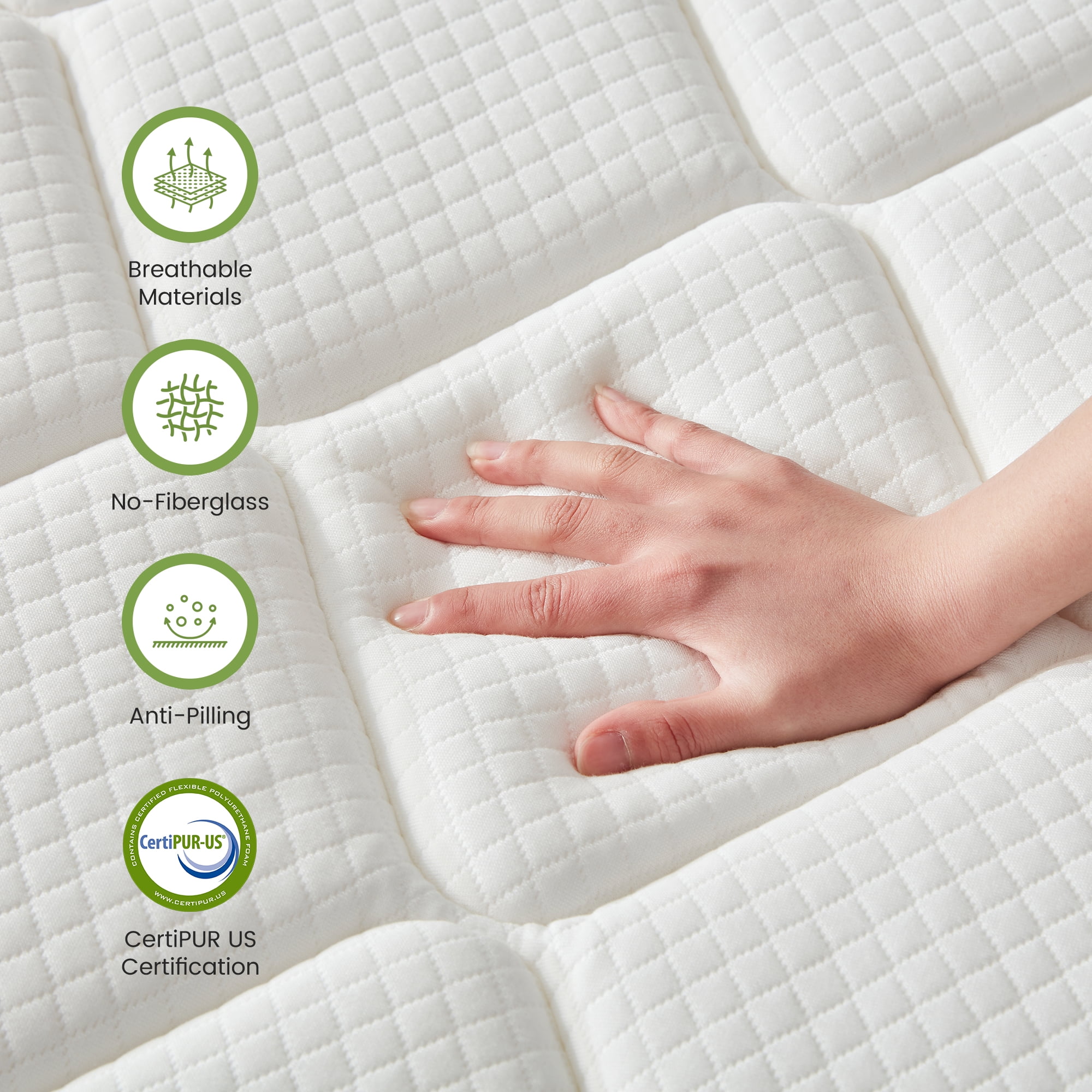 EDX 12 Inch Twin Mattress with Individually Pocketed Springs, Memory Foam Hybrid Mattress in a Box for Isolate Motion, CertiPUR-US Certified
