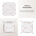 thumbnail image 4 of Multi-Size Leather Tray Four Corners Four Button Design Anti-Scratch Waterproof Convenient Cleaning Convenient Storage Pink And White Bow Tie Small, 4 of 8