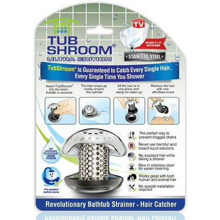 

Stainless Steel TubShroom Ultra Drain Hair Snare Catcher Strainer P Each