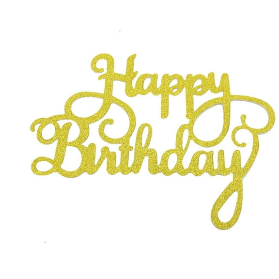 Noothes Sparkly Happy Birthday Cake Topper with Glitter, Reusable Party Decoration for Birthday Cakes and Celebration Decor