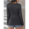 thumbnail image 2 of Womens Long Sleeve Shirts Casual Fall Fashion Clothes Tops Basic Ribbed Knit T Shirts, 2 of 6