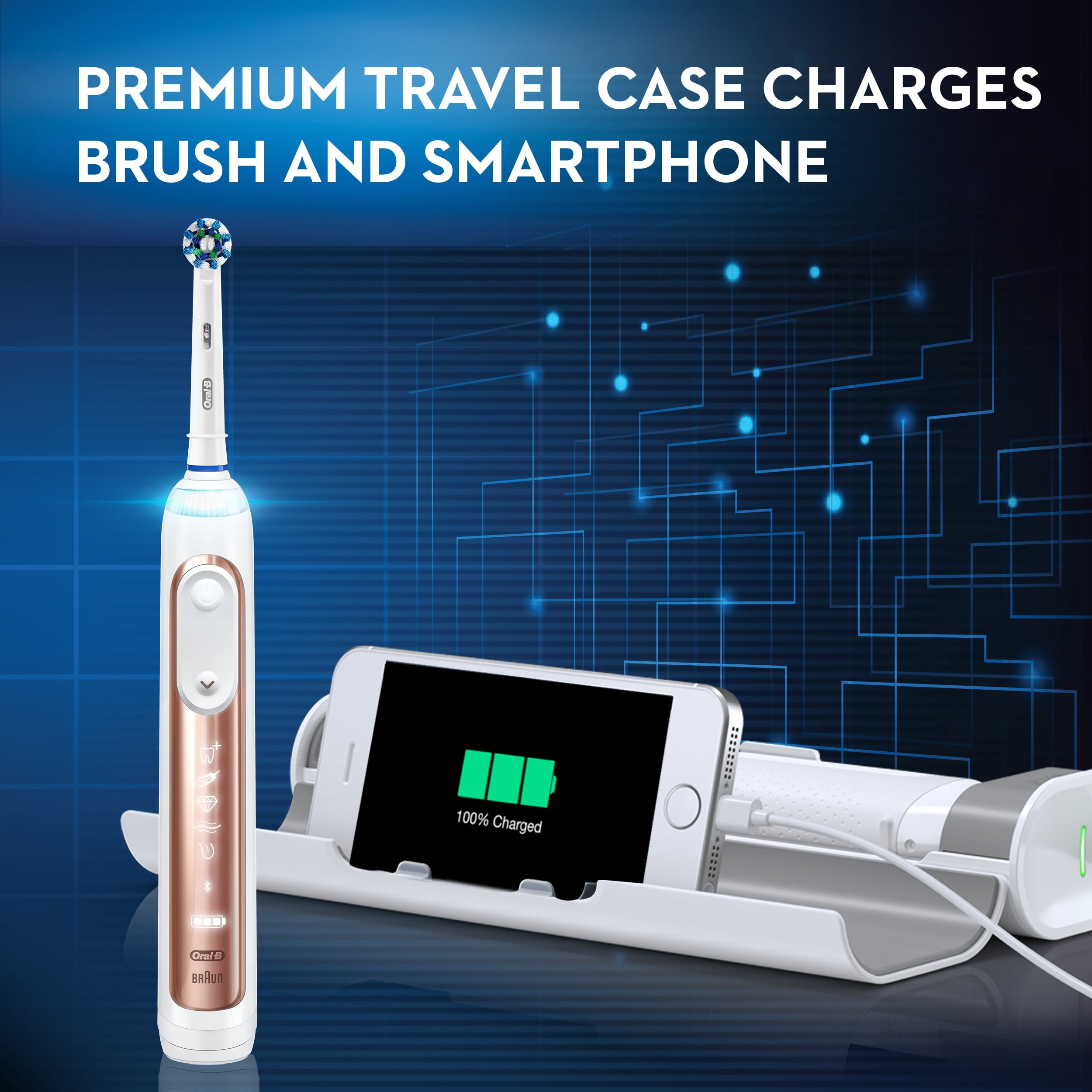 Oral-B 8000 Electronic Toothbrush, Rose Gold, Bluetooth, Position