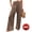 Coffee, variant on Women's Casual Wide Leg Pants Summer Boho High Waisted Beach Palazzo Trousers Flowy Lounge Pant Size XL