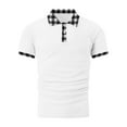 thumbnail image 5 of DDAPJ pyju Men's Casual Polos Shirts Plaid Collar Short Sleeve Golf T-Shirt Lightweight Breathable Sports Tennis Shirt Lightning Sales of The Day White L, 5 of 6