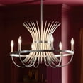 thumbnail image 3 of 6 Light Medium Chandelier In Homestead Style-19.5 Inches Tall And 29.25 Inches Wide-Brushed Nickel Finish    -Traditional Installation Kichler, 3 of 8