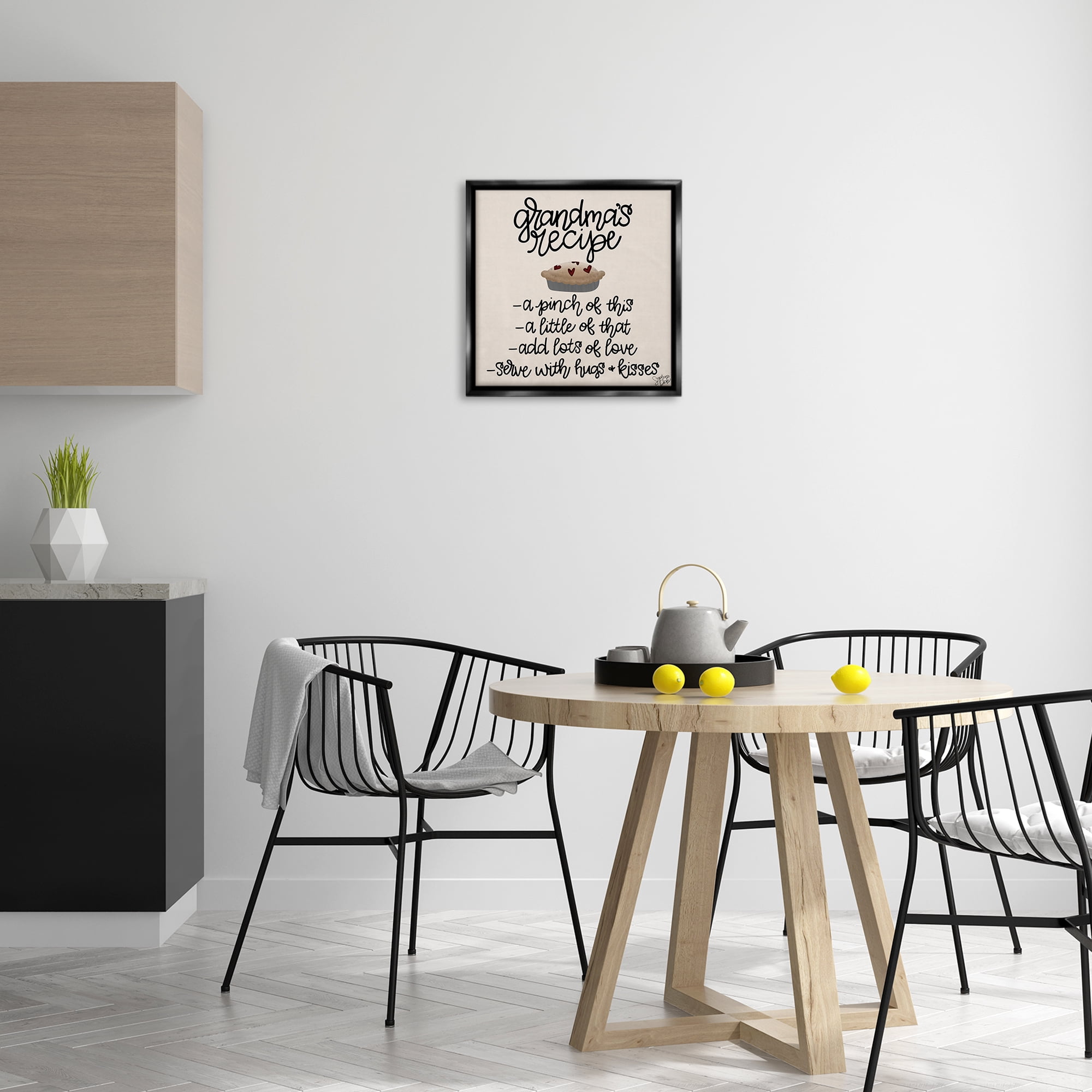 Stupell Industries Grandma's Dessert Recipe Food & Beverage Painting Black Floater Framed Canvas Art Print Wall Art, 18 x 18