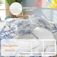 thumbnail image 6 of Blue Coastal Twin Size Comforter Set, Starfish Shell Coral Seahorse Ocean Vintage Bedding for All Seasons, 4 Pcs Bed Set, 1 Quiltcover (68"x86") ,1Sheet(67"x116"), 2Pillowcases (30"x20"), 6 of 11