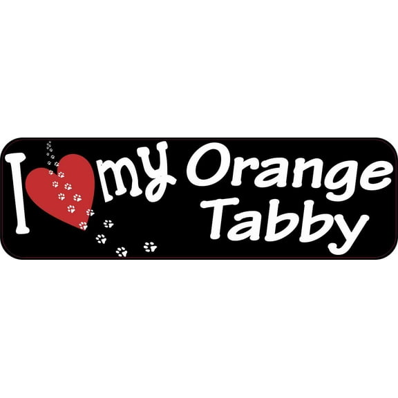 10in x 3in I Love My Orange Tabby Magnet Magnetic Pet Cat Vehicle Magnets