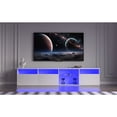 thumbnail image 3 of 31 Modes Changing Lights, Spring Cabinet Doors - White TV Console for Primary Living, 3 of 6