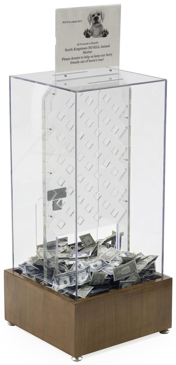 Large Tall Donation Box For Charity With Coin Drop Game And Sign large-tall-donation-box-for-charity-with-coin-drop-game-and-sign