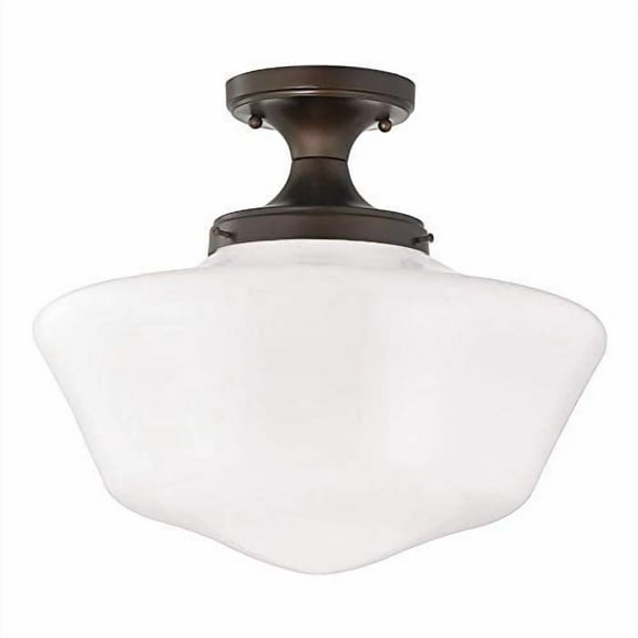 16-Inch Wide Schoolhouse Ceiling Light in Bronze Finish