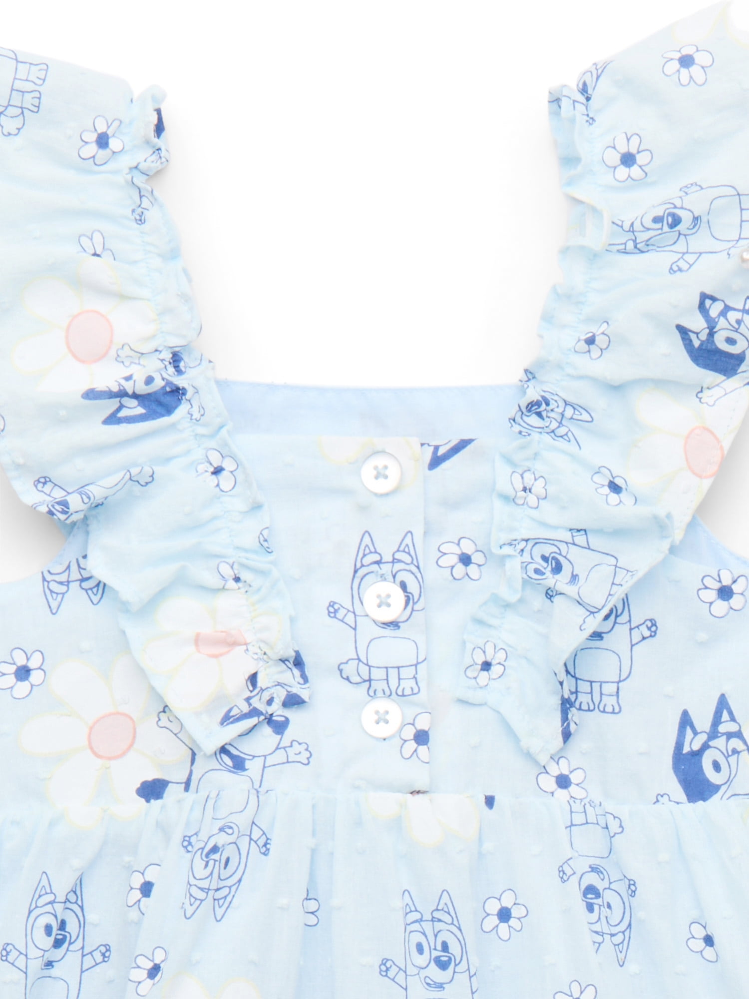 Bluey Baby and Toddler Girls Cotton Woven Dress, Sizes 12M-5T
