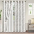 thumbnail image 2 of Superior Foliage Embroidered 2 Panels Sheer Curtains, 2 of 9