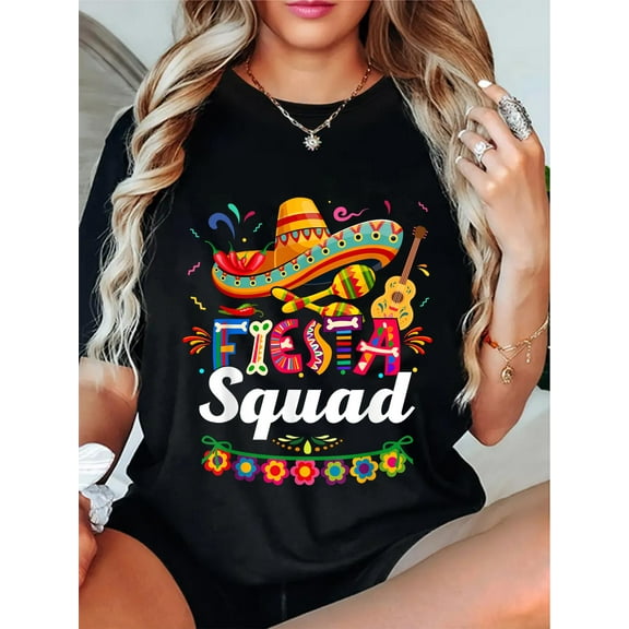 100% Cotton Fiesta Squad Cinco De Mayo Tee Mexican Party Cinco De Mayo T-Shirt