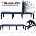 thumbnail image 4 of Gymax Patio Lounge Chair Rattan Chaise w/ Adjustable Navy & Off White Cushioned, 4 of 7