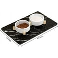 thumbnail image 2 of Dog Food Mat, 12"x19" Marble Dog Mat for Food and Water, Absorbent Dog Cat Bowl Mat Protect Floors, Cute Cat Food Mat for Feeding & Watering Supplies, Pet Feeding Mat for Pet Supplies, Black, 2 of 6