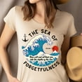 thumbnail image 4 of Micah 7:19 Scripture Shirt – Cast Your Sins Into the Sea T-Shirt with Ocean Art, Navy, Size 4XL, 4 of 6