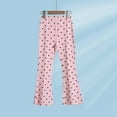 thumbnail image 4 of NAISIBABY Girls Leggings Pants 6 T, Polka Dot Flared Leg Elastic Waist Casual Cotton Stretchy Pants Pink(2-13T), 4 of 4