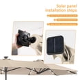 thumbnail image 3 of ACEGOSES 13x7.2Ft Large LED Double-Sided Rectangular Outdoor Patio Market Umbrella with Crank, Solar Panel, Sand, 3 of 7