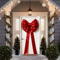 thumbnail image 6 of Cheapark 70.9x35.4 Inch Christmas Door Garland - With Big Bow for Drape/Door Cover, Festive Party Decor for Holiday, 6 of 6