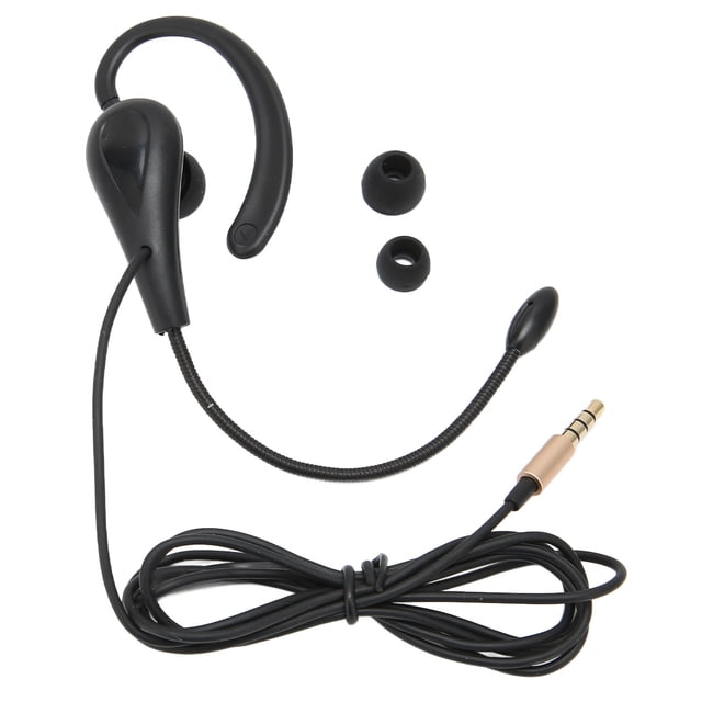 Auriculares de centro de llamadas con gancho para la oreja de un solo lado de 3,5 mm para atención al cliente con micrófono para portátiles y teléfonos móviles.
