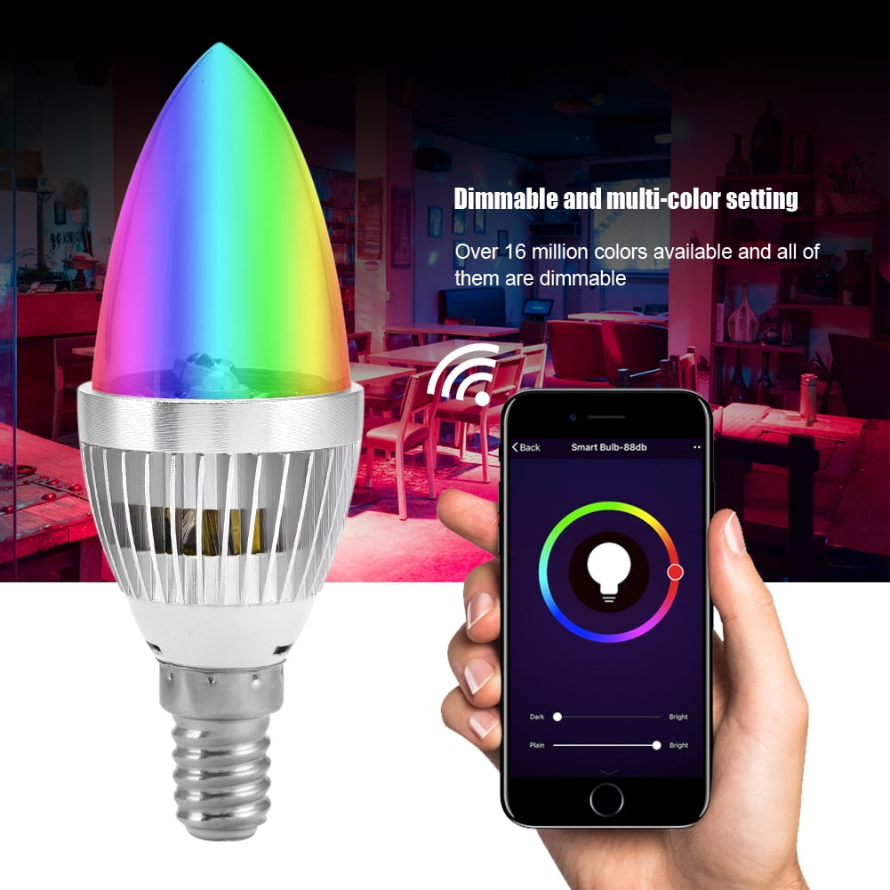Mgaxyff RGB LED Color Changing Candle Light, E14/E12 3W RGB LED Color