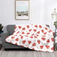 thumbnail image 2 of Yiaed Hand Drawn Strawberry Print Blanket Throw Blanket Soft Cozy Flannel Blanket for Home Bed Sofa Couch Chair-60"x50", 2 of 6