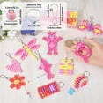 thumbnail image 5 of 1 Box DIY 10 Sets Pony Beads Keychain Kit Bead Animals 6mm Pink Opaque Pony Beads Valentine's Day Beading Heart Butterfly Flower Bear Shamrock Pony Bead Animal Pets Key Chain for Crafts, 5 of 5