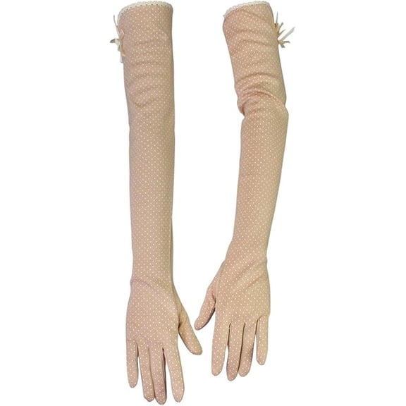 Women Lightweight Sunblock Gloves Summer UV Protection Long Driving Cotton Khaki