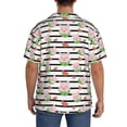 thumbnail image 3 of Lsque Pig And Watermelon print Men's Cuban Collar Short Sleeve Shirt Summer Beachwear Casual Button Down Fashionable Vacation Leisure Shirt-Small, 3 of 7