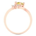 thumbnail image 4 of 0.87 ct Round Cut Simulated Yellow Diamond Three-Stone Engagement Ring for Women in 18K Rose Gold, 4 of 5