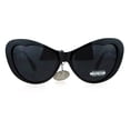 thumbnail image 2 of SA106 Womens Oversize Cat Eye Retro Sunglasses Black, 2 of 4