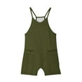 thumbnail image 6 of Gamivast My Orders Placed Recently by Me Girls Sleeveless Romper Kids Summer Casual Spaghetti Strap Short Overalls Crew Neck One Piece Jumpsuit with Pockets Green Past Orders, 6 of 8