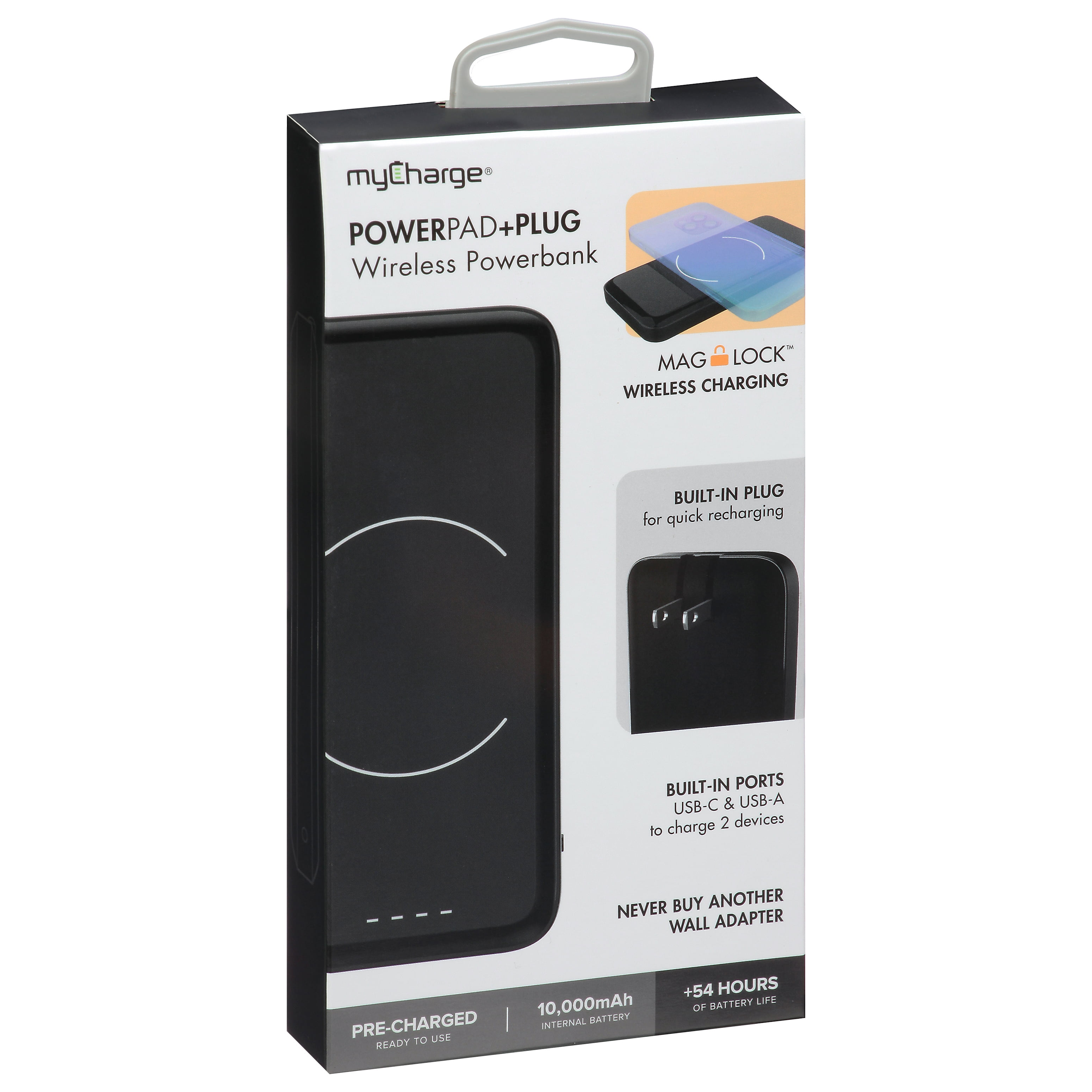 søvn Baron buffet mycharge powerpad foldable plug magnetic power bank wireless portable  charger compatible with magsafe for iphone 12 - maglock battery pack fast  charging for apple, android (10000 mah internal battery) - Walmart.com