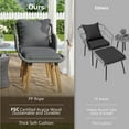 thumbnail image 5 of 5 Pieces Patio Furniture Set, Outdoor Patio Conversation Set with Cooler Bar Table, Luxurious Bistro Set Armchair w/Ottomans, Porch Garden, Gray Cushions, 5 of 9